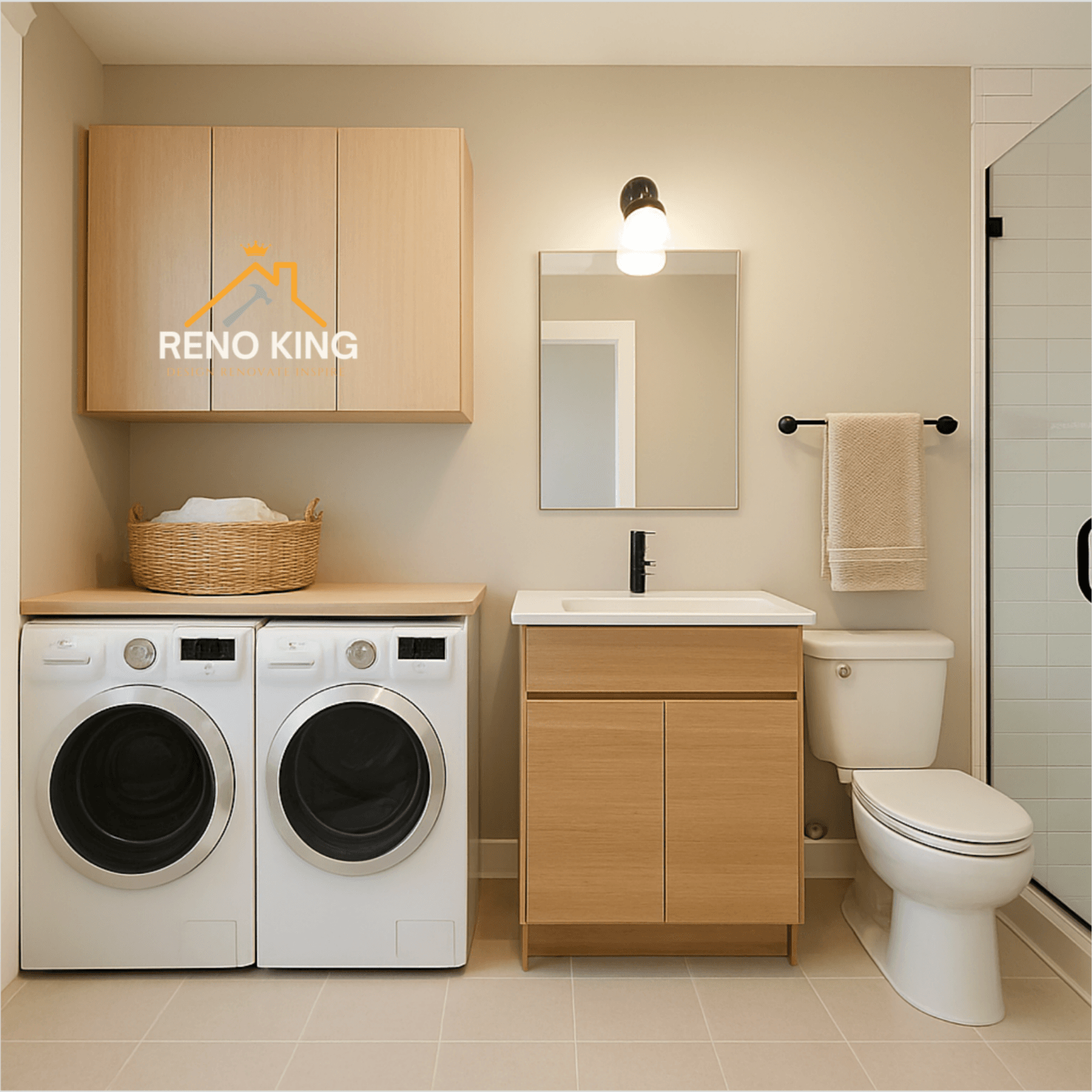 Laundry Room and Bathroom Combination